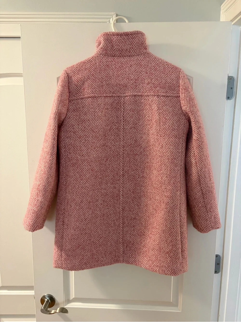 J. Crew Pink Herringbone City Coat - Picture 3 of 5